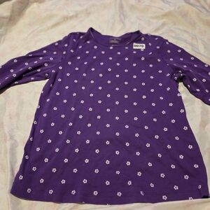 Christopher & Banks Kids Purple Floral Long Sleeve Tee